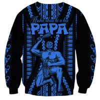 Personalised Aotearoa Father's Day Gift For Dad Sweatshirt Aroha Ahau Ki A Koe Papa - Blue Maori Style Pattern - Wonder Print Shop