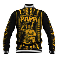Aotearoa Father's Day Gift For Dad Baseball Jacket Aroha Ahau Ki A Koe Papa - Gold Maori Style Pattern LT9 - Wonder Print Shop
