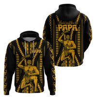 Aotearoa Father's Day Gift For Dad Hoodie Aroha Ahau Ki A Koe Papa - Gold Maori Style Pattern - Wonder Print Shop