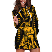 Aotearoa Father's Day Gift For Dad Hoodie Dress Aroha Ahau Ki A Koe Papa - Gold Maori Style Pattern - Wonder Print Shop