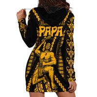 Aotearoa Father's Day Gift For Dad Hoodie Dress Aroha Ahau Ki A Koe Papa - Gold Maori Style Pattern - Wonder Print Shop