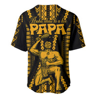 Personalised Aotearoa Father's Day Gift For Dad Baseball Jersey Aroha Ahau Ki A Koe Papa - Gold Maori Style Pattern LT9 - Wonder Print Shop