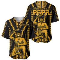 Personalised Aotearoa Father's Day Gift For Dad Baseball Jersey Aroha Ahau Ki A Koe Papa - Gold Maori Style Pattern LT9 - Wonder Print Shop