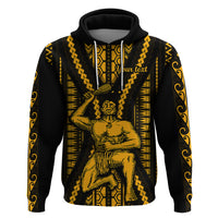 Personalised Aotearoa Father's Day Gift For Dad Hoodie Aroha Ahau Ki A Koe Papa - Gold Maori Style Pattern - Wonder Print Shop