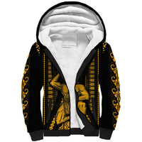 Personalised Aotearoa Father's Day Gift For Dad Sherpa Hoodie Aroha Ahau Ki A Koe Papa - Gold Maori Style Pattern - Wonder Print Shop