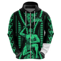 Maori Fathers Day New Zealand Hoodie Aroha Ahau Ki A Koe Papa - Green - Wonder Print Shop