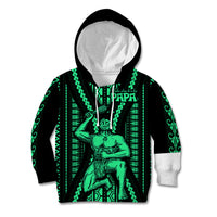 Maori Fathers Day New Zealand Kid Hoodie Aroha Ahau Ki A Koe Papa - Green - Wonder Print Shop
