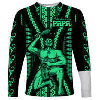 Maori Fathers Day New Zealand Long Sleeve Shirt Aroha Ahau Ki A Koe Papa - Green - Wonder Print Shop
