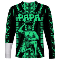 Maori Fathers Day New Zealand Long Sleeve Shirt Aroha Ahau Ki A Koe Papa - Green - Wonder Print Shop