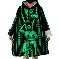 Maori Fathers Day New Zealand Wearable Blanket Hoodie Aroha Ahau Ki A Koe Papa - Green - Wonder Print Shop