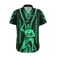 Custom Maori Fathers Day New Zealand Hawaiian Shirt Aroha Ahau Ki A Koe Papa - Green - Wonder Print Shop