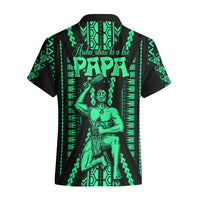 Custom Maori Fathers Day New Zealand Hawaiian Shirt Aroha Ahau Ki A Koe Papa - Green - Wonder Print Shop