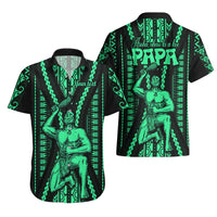 Custom Maori Fathers Day New Zealand Hawaiian Shirt Aroha Ahau Ki A Koe Papa - Green - Wonder Print Shop