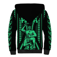 Custom Maori Fathers Day New Zealand Sherpa Hoodie Aroha Ahau Ki A Koe Papa - Green - Wonder Print Shop
