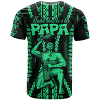 Custom Maori Fathers Day New Zealand T Shirt Aroha Ahau Ki A Koe Papa - Green - Wonder Print Shop
