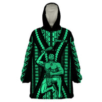 Custom Maori Fathers Day New Zealand Wearable Blanket Hoodie Aroha Ahau Ki A Koe Papa - Green - Wonder Print Shop