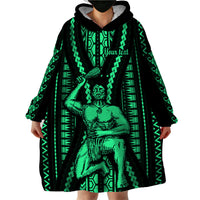 Custom Maori Fathers Day New Zealand Wearable Blanket Hoodie Aroha Ahau Ki A Koe Papa - Green - Wonder Print Shop