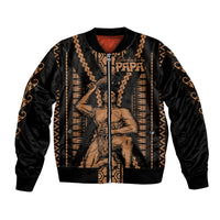 Maori Fathers Day New Zealand Bomber Jacket Aroha Ahau Ki A Koe Papa - Nude LT9 - Wonder Print Shop