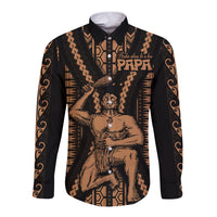 Maori Fathers Day New Zealand Long Sleeve Button Shirt Aroha Ahau Ki A Koe Papa - Nude - Wonder Print Shop