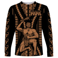 Maori Fathers Day New Zealand Long Sleeve Shirt Aroha Ahau Ki A Koe Papa - Nude - Wonder Print Shop