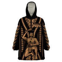 Maori Fathers Day New Zealand Wearable Blanket Hoodie Aroha Ahau Ki A Koe Papa - Nude - Wonder Print Shop