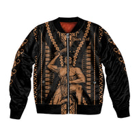 Custom Maori Fathers Day New Zealand Bomber Jacket Aroha Ahau Ki A Koe Papa - Nude LT9 - Wonder Print Shop