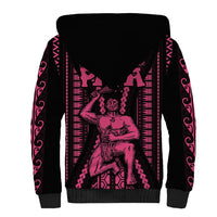 Maori Fathers Day New Zealand Sherpa Hoodie Aroha Ahau Ki A Koe Papa - Pink - Wonder Print Shop