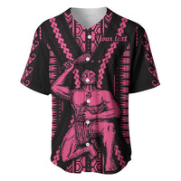 Custom Maori Fathers Day New Zealand Baseball Jersey Aroha Ahau Ki A Koe Papa - Pink LT9 - Wonder Print Shop