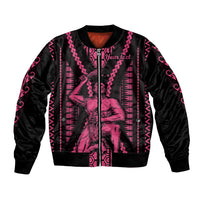 Custom Maori Fathers Day New Zealand Bomber Jacket Aroha Ahau Ki A Koe Papa - Pink LT9 - Wonder Print Shop