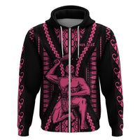 Custom Maori Fathers Day New Zealand Hoodie Aroha Ahau Ki A Koe Papa - Pink - Wonder Print Shop