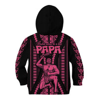 Custom Maori Fathers Day New Zealand Kid Hoodie Aroha Ahau Ki A Koe Papa - Pink - Wonder Print Shop