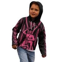 Custom Maori Fathers Day New Zealand Kid Hoodie Aroha Ahau Ki A Koe Papa - Pink - Wonder Print Shop
