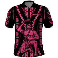 Custom Maori Fathers Day New Zealand Polo Shirt Aroha Ahau Ki A Koe Papa - Pink - Wonder Print Shop