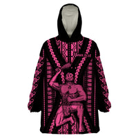 Custom Maori Fathers Day New Zealand Wearable Blanket Hoodie Aroha Ahau Ki A Koe Papa - Pink - Wonder Print Shop