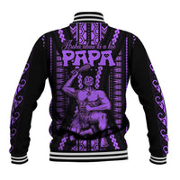 Maori Fathers Day New Zealand Baseball Jacket Aroha Ahau Ki A Koe Papa - Purple LT9 - Wonder Print Shop