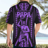 Maori Fathers Day New Zealand Hawaiian Shirt Aroha Ahau Ki A Koe Papa - Purple - Wonder Print Shop