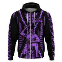 Maori Fathers Day New Zealand Hoodie Aroha Ahau Ki A Koe Papa - Purple - Wonder Print Shop
