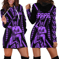 Maori Fathers Day New Zealand Hoodie Dress Aroha Ahau Ki A Koe Papa - Purple - Wonder Print Shop