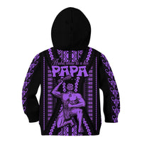 Maori Fathers Day New Zealand Kid Hoodie Aroha Ahau Ki A Koe Papa - Purple - Wonder Print Shop