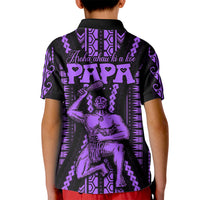 Maori Fathers Day New Zealand Kid Polo Shirt Aroha Ahau Ki A Koe Papa - Purple - Wonder Print Shop