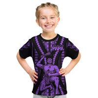 Maori Fathers Day New Zealand Kid T Shirt Aroha Ahau Ki A Koe Papa - Purple - Wonder Print Shop