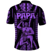 Maori Fathers Day New Zealand Polo Shirt Aroha Ahau Ki A Koe Papa - Purple - Wonder Print Shop