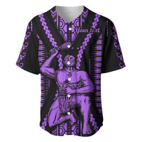 Custom Maori Fathers Day New Zealand Baseball Jersey Aroha Ahau Ki A Koe Papa - Purple LT9 - Wonder Print Shop