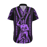 Custom Maori Fathers Day New Zealand Hawaiian Shirt Aroha Ahau Ki A Koe Papa - Purple - Wonder Print Shop