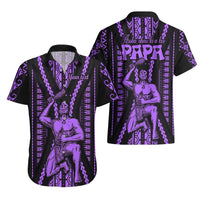 Custom Maori Fathers Day New Zealand Hawaiian Shirt Aroha Ahau Ki A Koe Papa - Purple - Wonder Print Shop