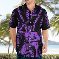 Custom Maori Fathers Day New Zealand Hawaiian Shirt Aroha Ahau Ki A Koe Papa - Purple - Wonder Print Shop