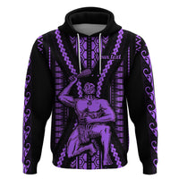 Custom Maori Fathers Day New Zealand Hoodie Aroha Ahau Ki A Koe Papa - Purple - Wonder Print Shop