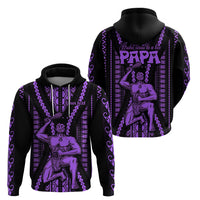 Custom Maori Fathers Day New Zealand Hoodie Aroha Ahau Ki A Koe Papa - Purple - Wonder Print Shop