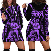 Custom Maori Fathers Day New Zealand Hoodie Dress Aroha Ahau Ki A Koe Papa - Purple - Wonder Print Shop