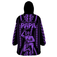 Custom Maori Fathers Day New Zealand Wearable Blanket Hoodie Aroha Ahau Ki A Koe Papa - Purple - Wonder Print Shop